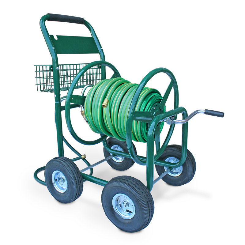 Liberty Garden Residential and Industrial 4 Wheel Metal Hose Reel Cart